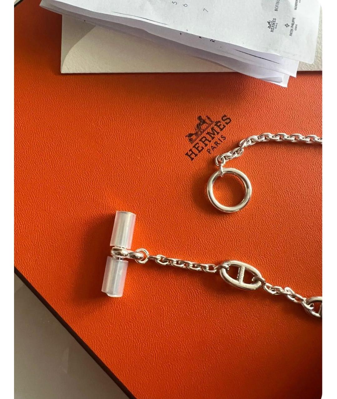 HERMES Серебряное серебряное колье, фото 2