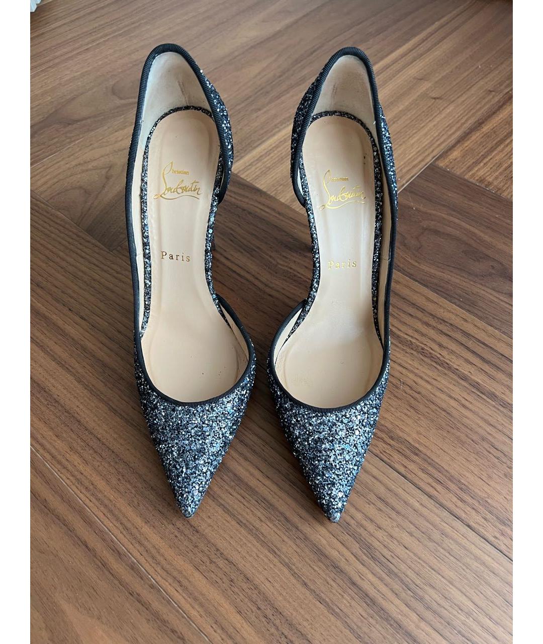 CHRISTIAN LOUBOUTIN Серебряные кожаные туфли, фото 2