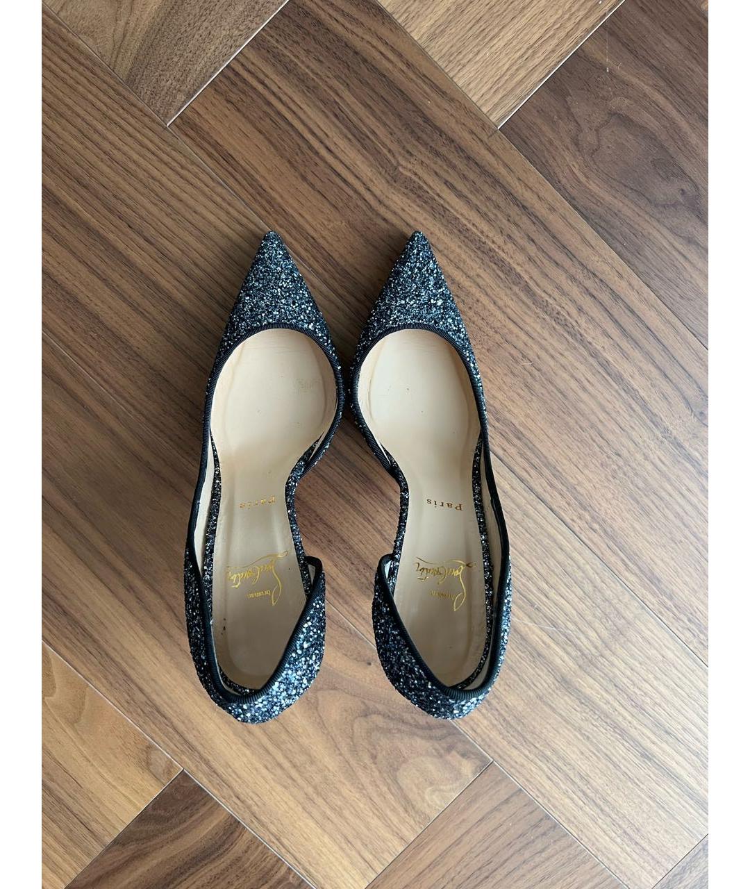 CHRISTIAN LOUBOUTIN Серебряные кожаные туфли, фото 3