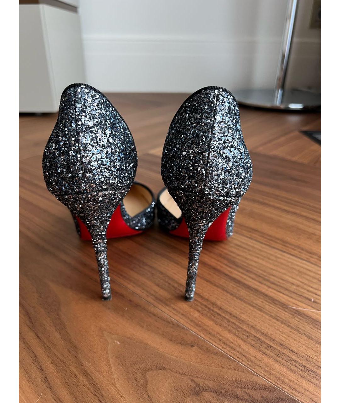 CHRISTIAN LOUBOUTIN Серебряные кожаные туфли, фото 4