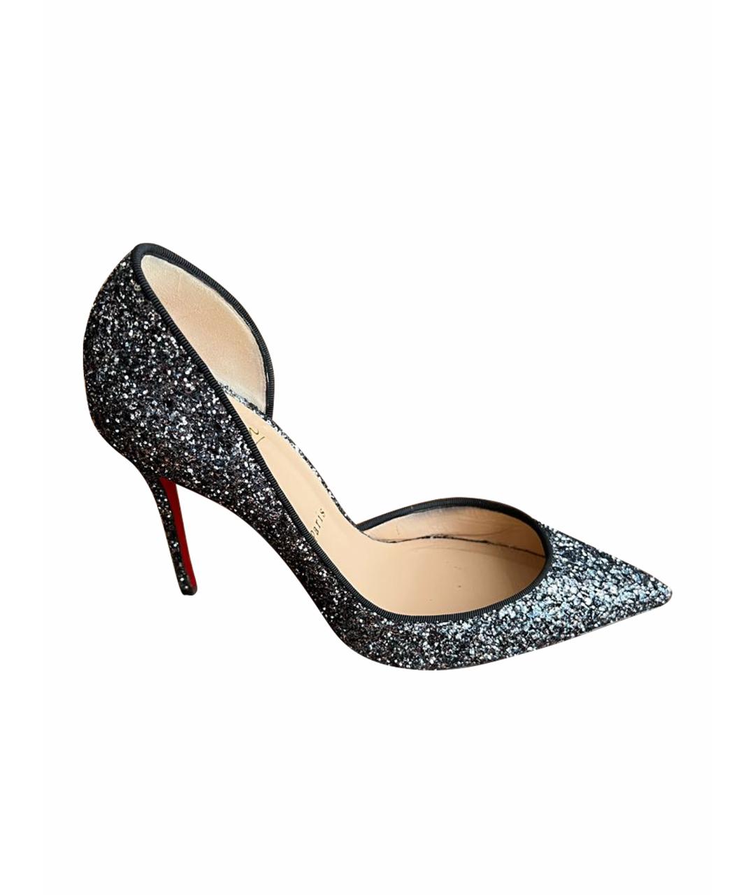 CHRISTIAN LOUBOUTIN Серебряные кожаные туфли, фото 1