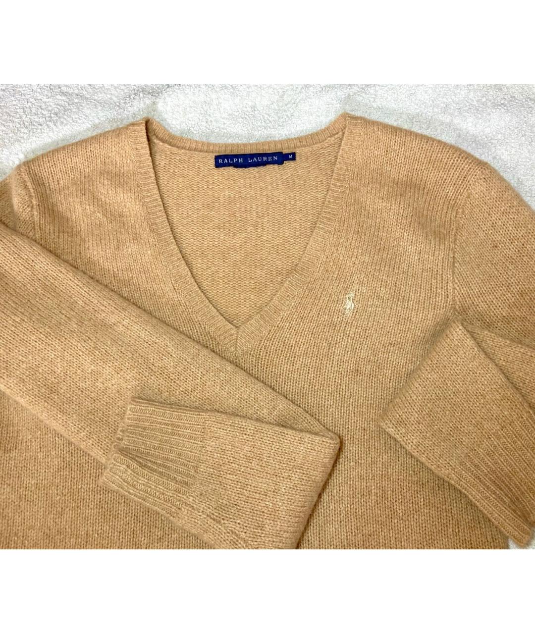 POLO RALPH LAUREN Бежевый шерстяной джемпер / свитер, фото 5
