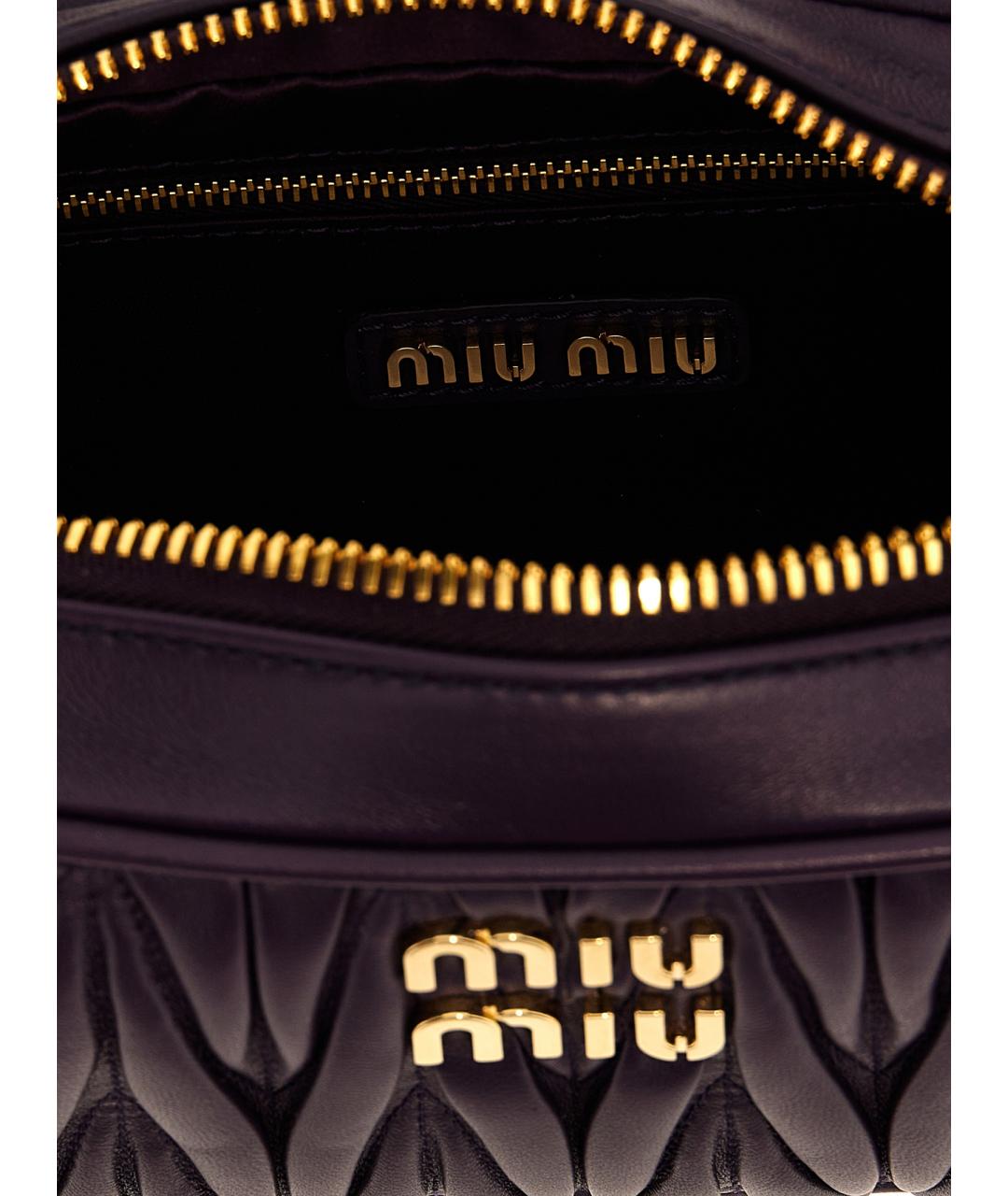 MIU MIU Фиолетовая кожаная сумка через плечо, фото 4
