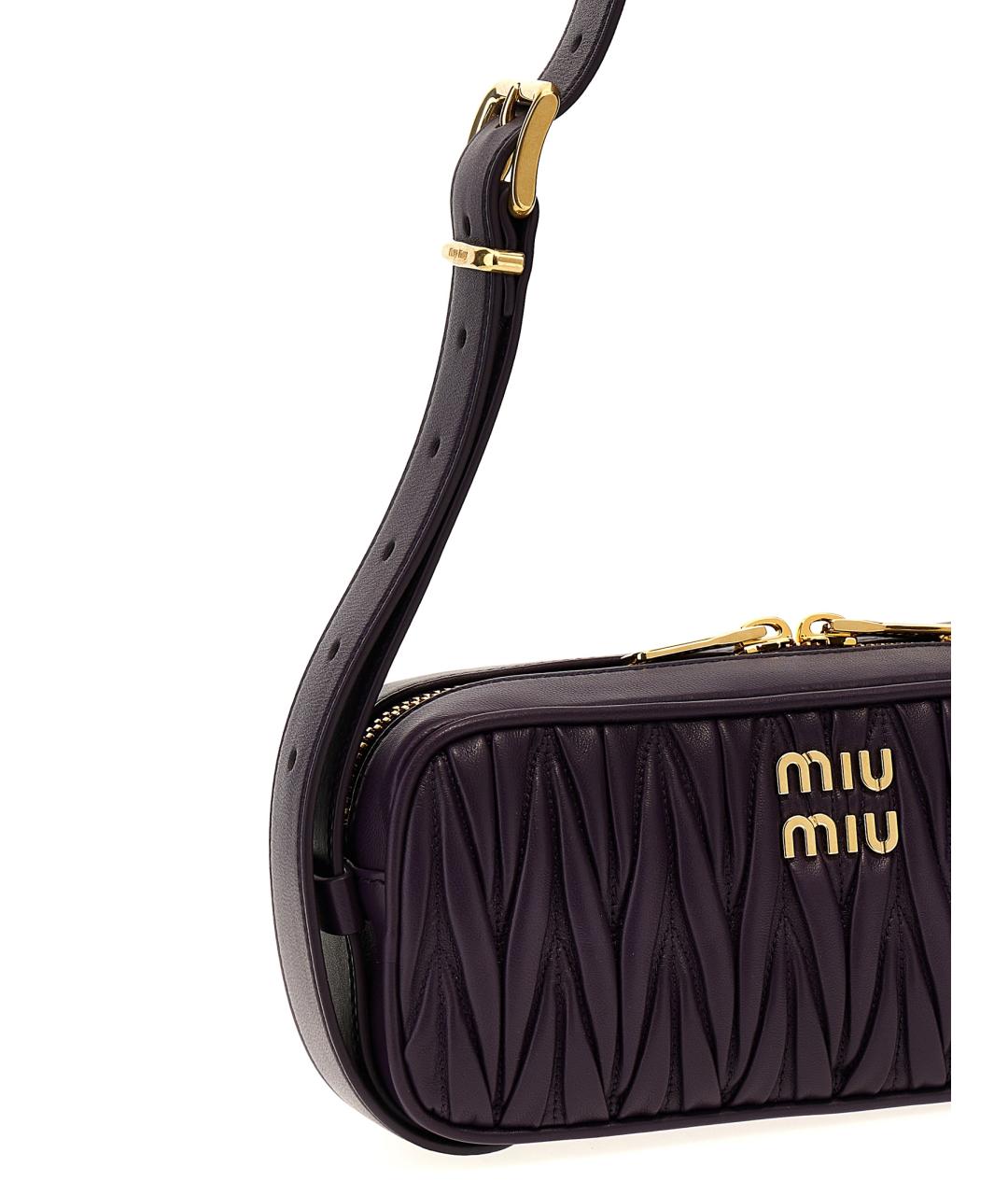 MIU MIU Фиолетовая кожаная сумка через плечо, фото 3