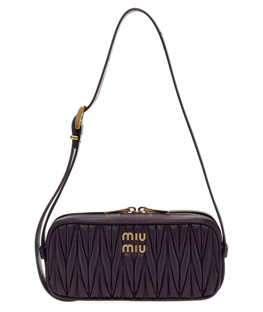MIU MIU Фиолетовая кожаная сумка через плечо, фото 1