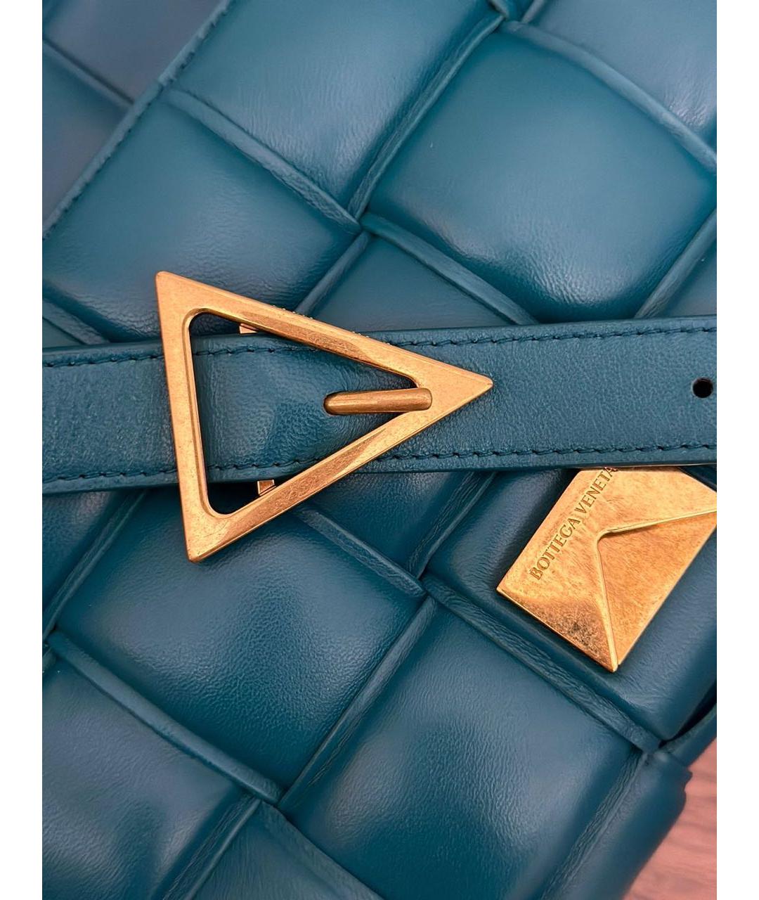 BOTTEGA VENETA Бирюзовая кожаная сумка через плечо, фото 4