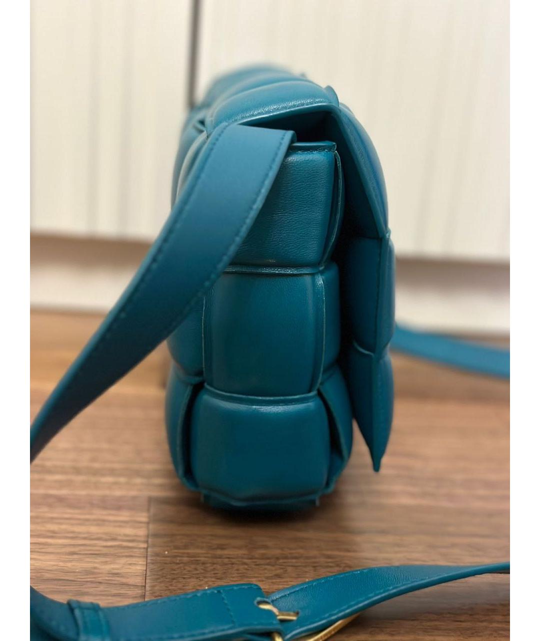 BOTTEGA VENETA Бирюзовая кожаная сумка через плечо, фото 5