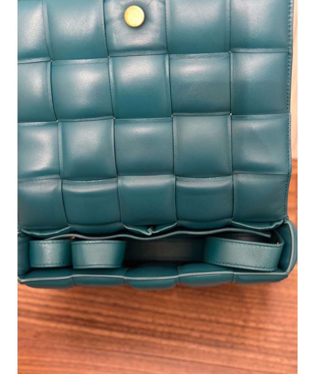 BOTTEGA VENETA Бирюзовая кожаная сумка через плечо, фото 2