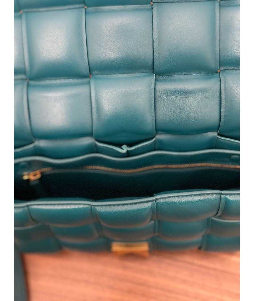 BOTTEGA VENETA Бирюзовая кожаная сумка через плечо, фото 3