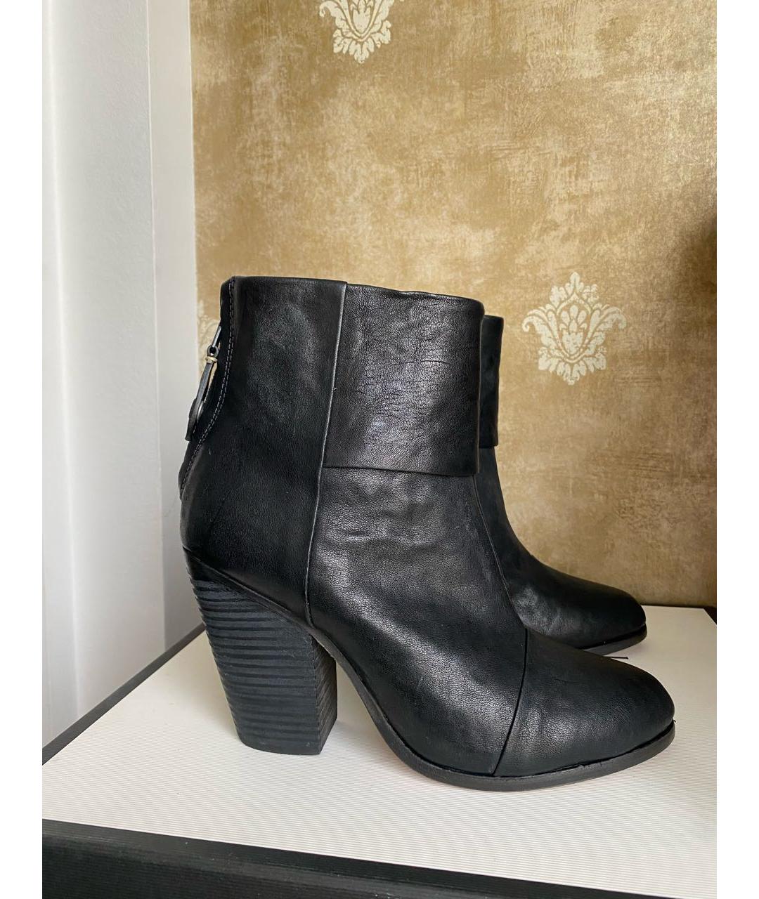 RAG&BONE Черные кожаные ботильоны, фото 5