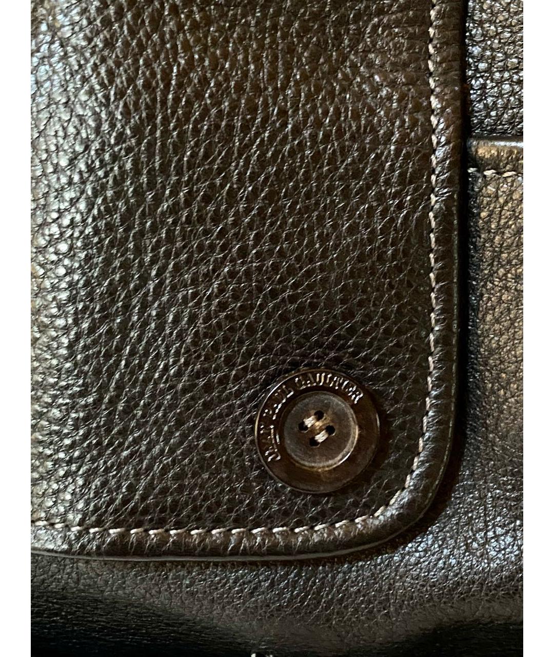 JEAN PAUL GAULTIER Черная кожаная сумка с короткими ручками, фото 7
