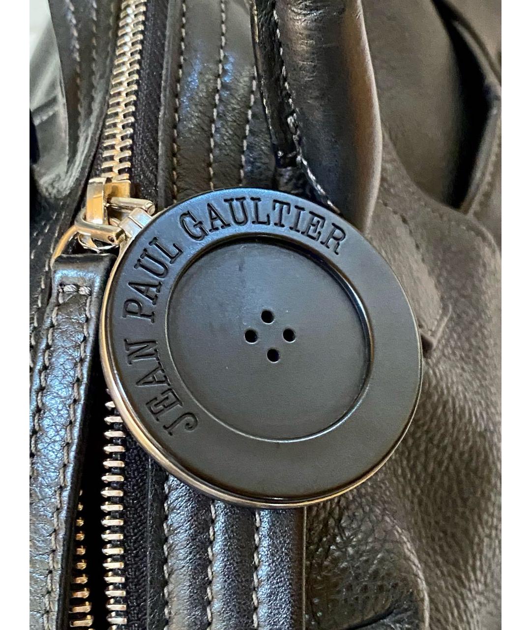 JEAN PAUL GAULTIER Черная кожаная сумка с короткими ручками, фото 5