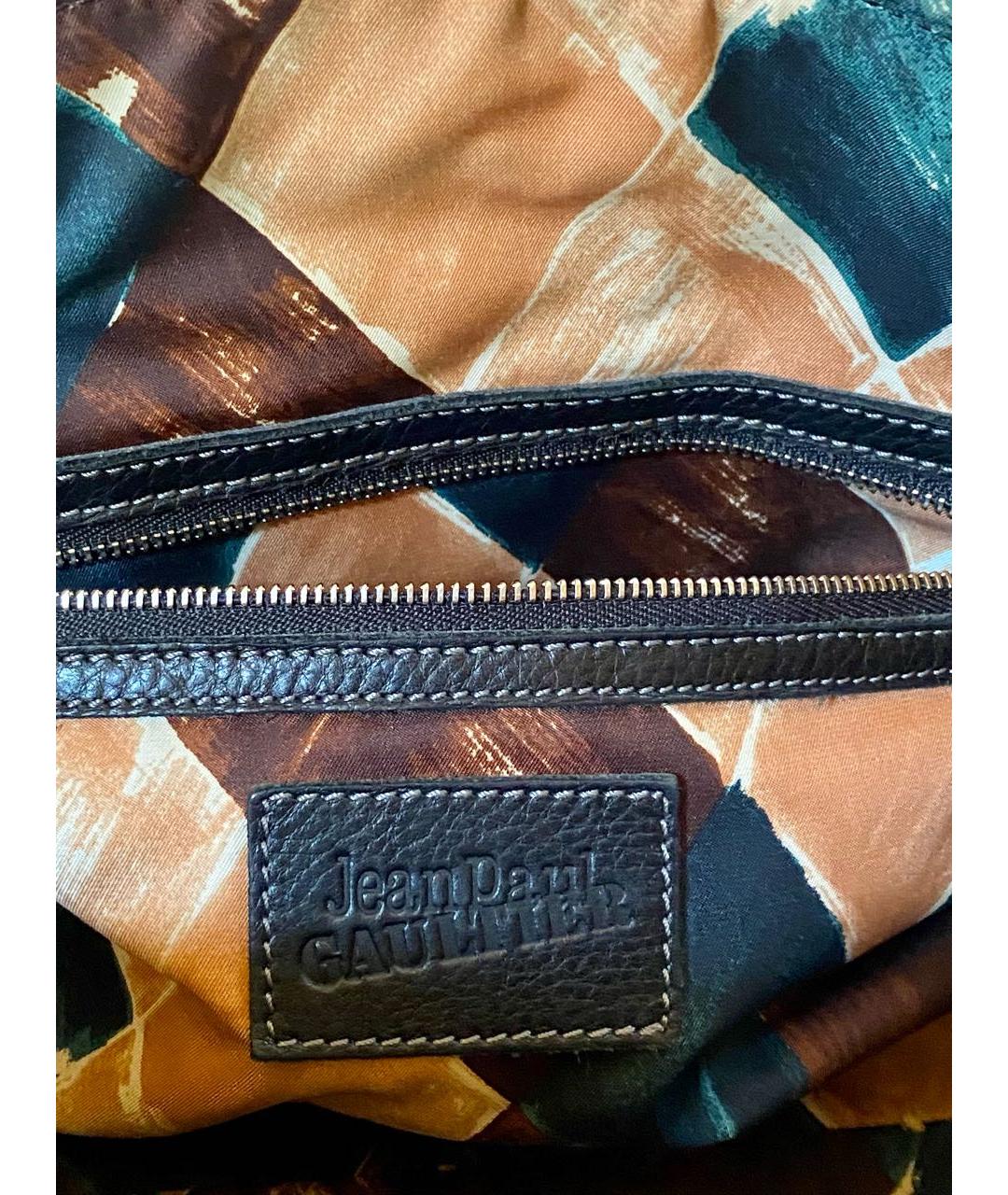 JEAN PAUL GAULTIER Черная кожаная сумка с короткими ручками, фото 6