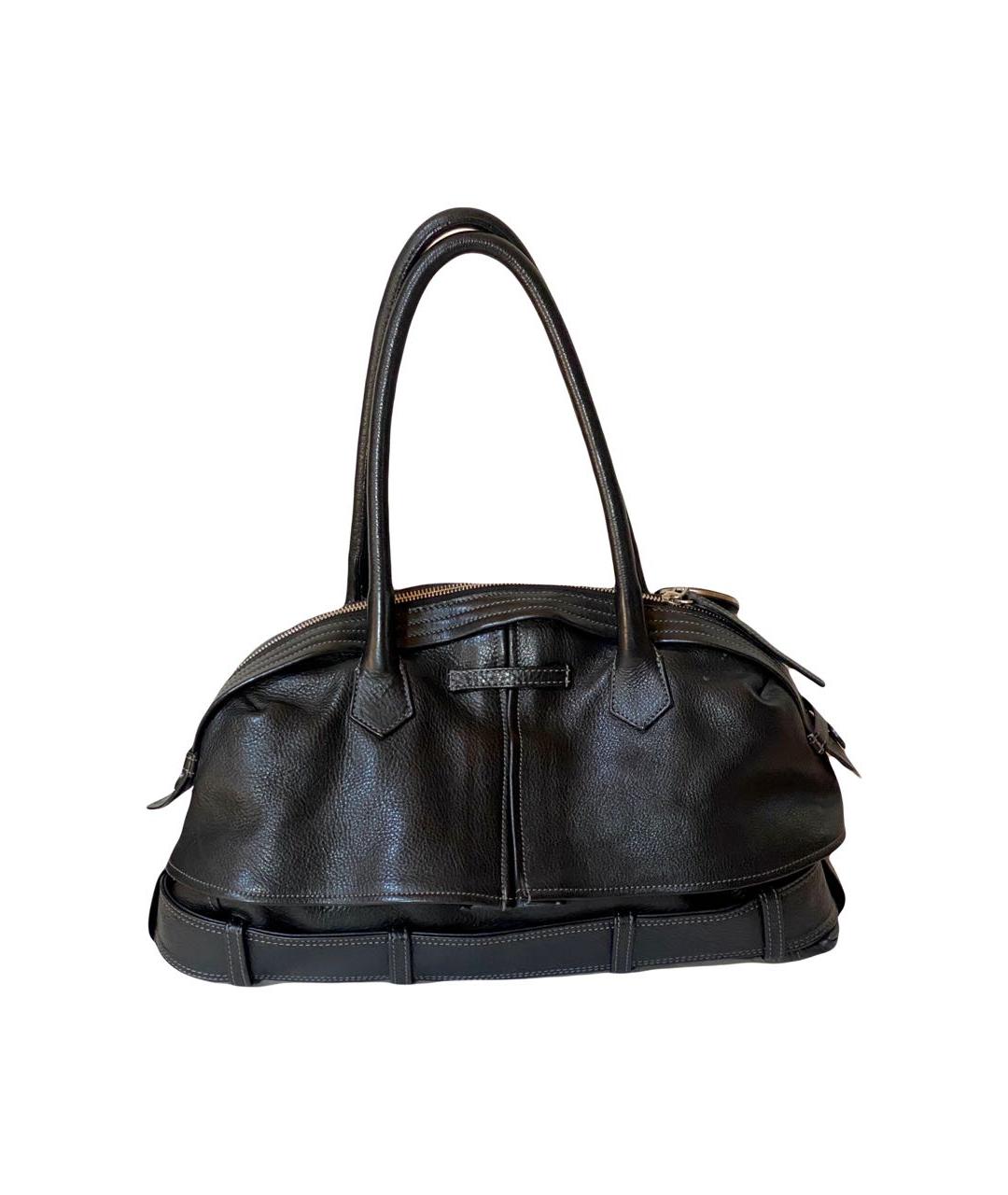 JEAN PAUL GAULTIER Черная кожаная сумка с короткими ручками, фото 3