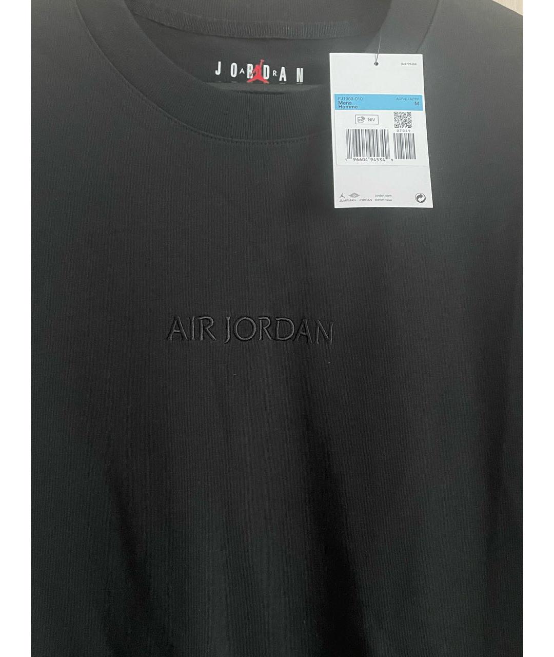 JORDAN Черная хлопковая футболка, фото 4