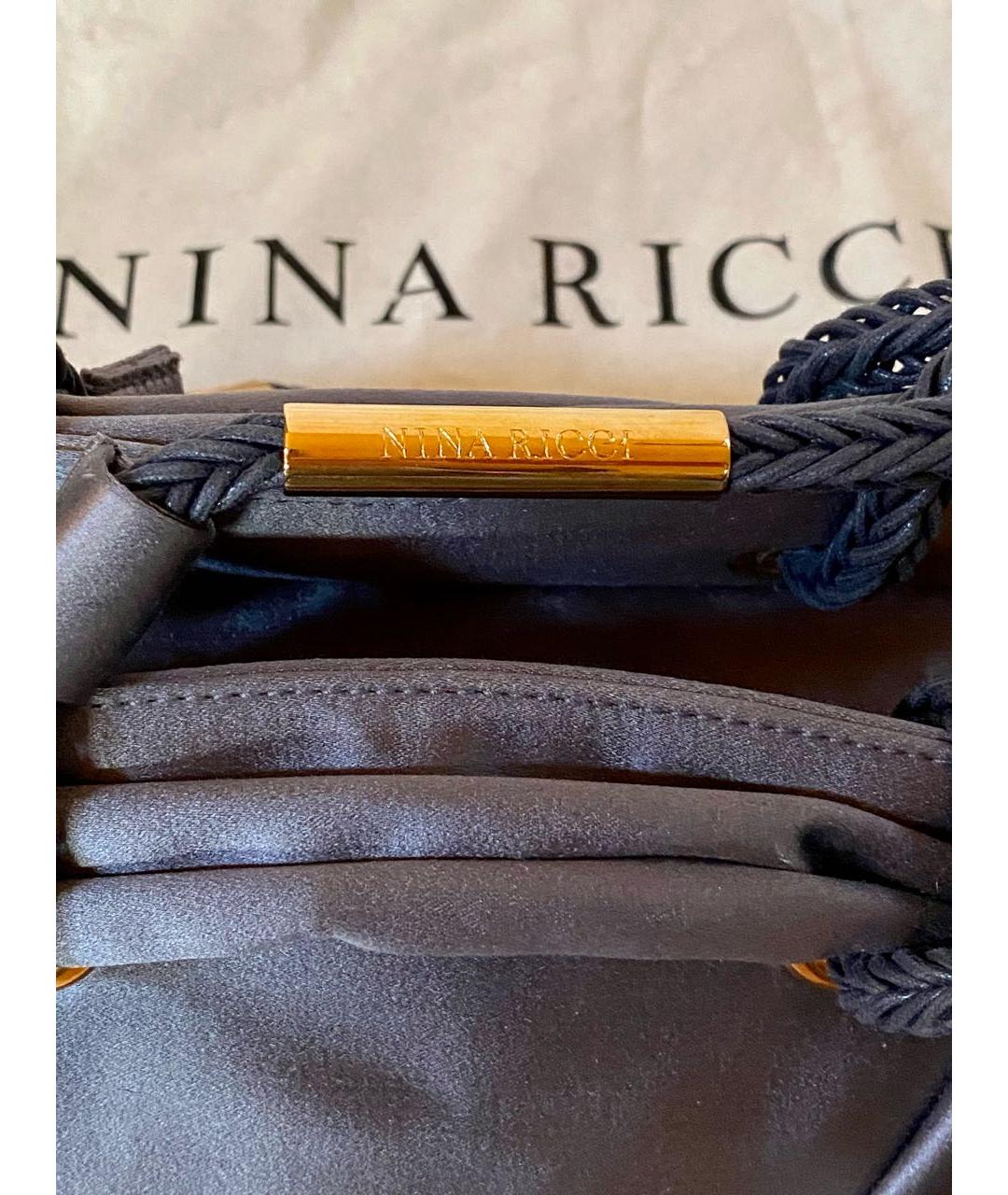 NINA RICCI Серая шелковая сумка с короткими ручками, фото 7