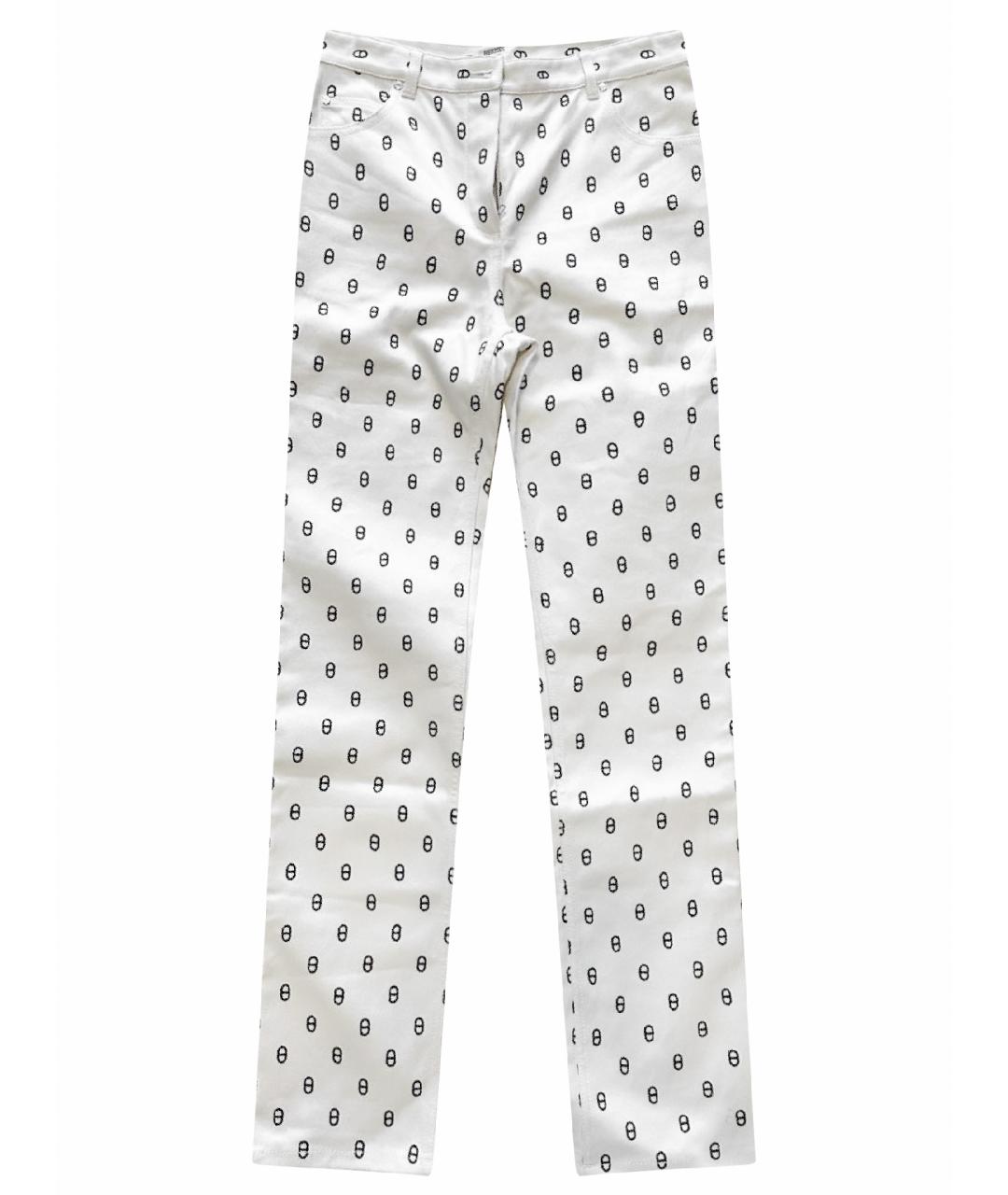 HERMES PRE-OWNED Белые хлопковые прямые джинсы, фото 1