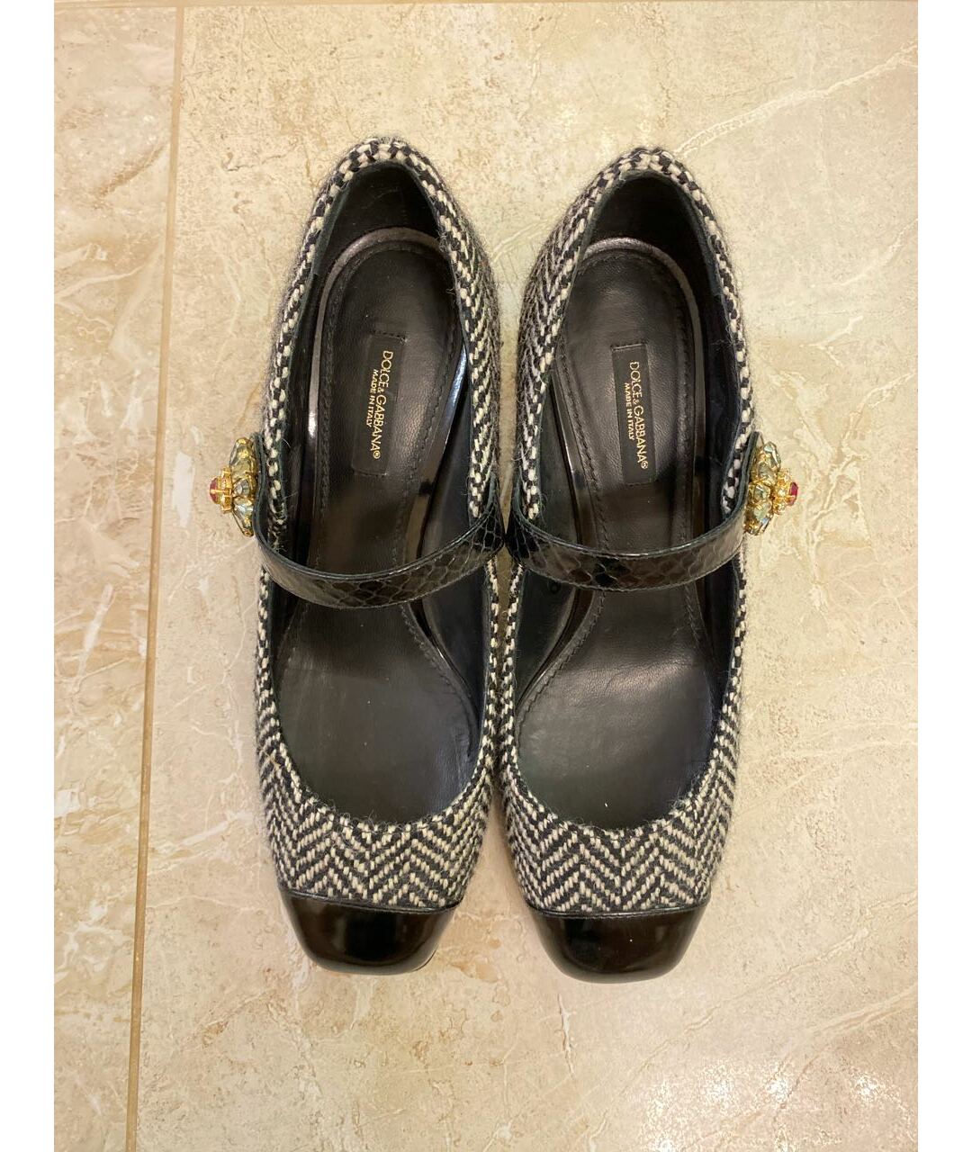 DOLCE&GABBANA Черные текстильные туфли, фото 3