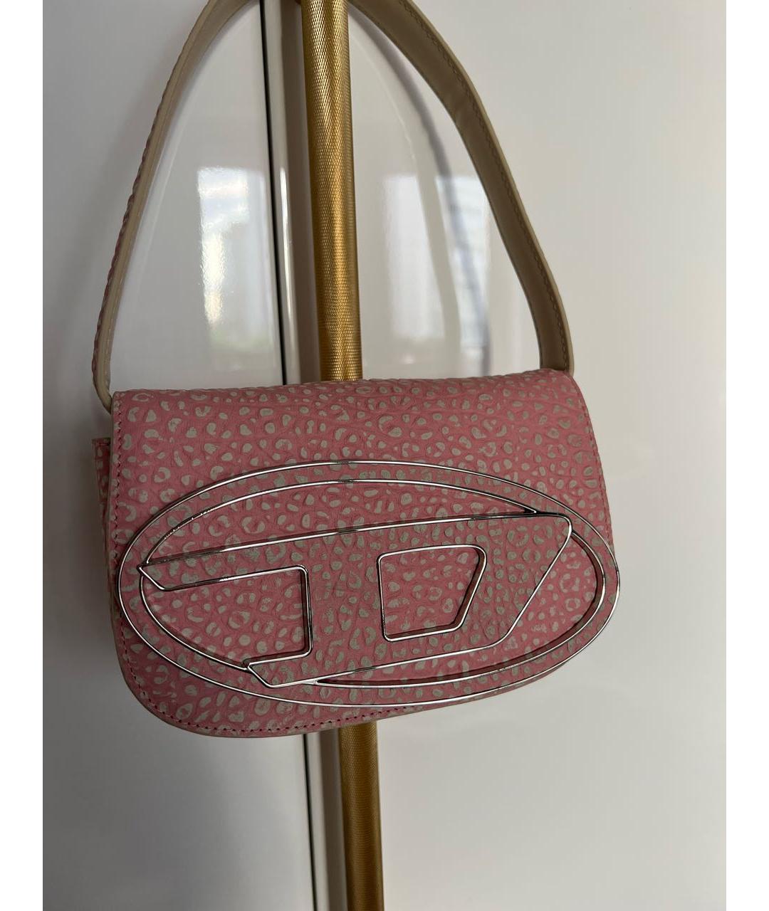 DIESEL Розовая кожаная сумка с короткими ручками, фото 5