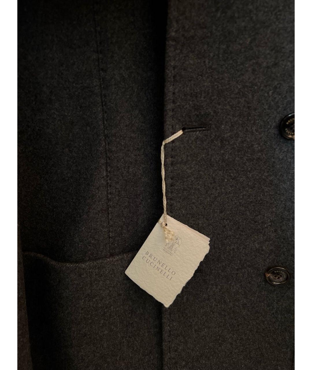 BRUNELLO CUCINELLI Антрацитовый кашемировый пиджак, фото 5
