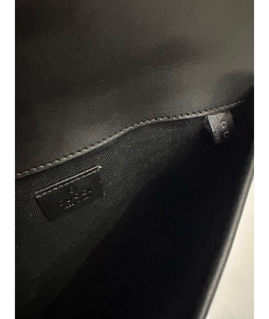 GUCCI Антрацитовая кожаная поясная сумка, фото 4