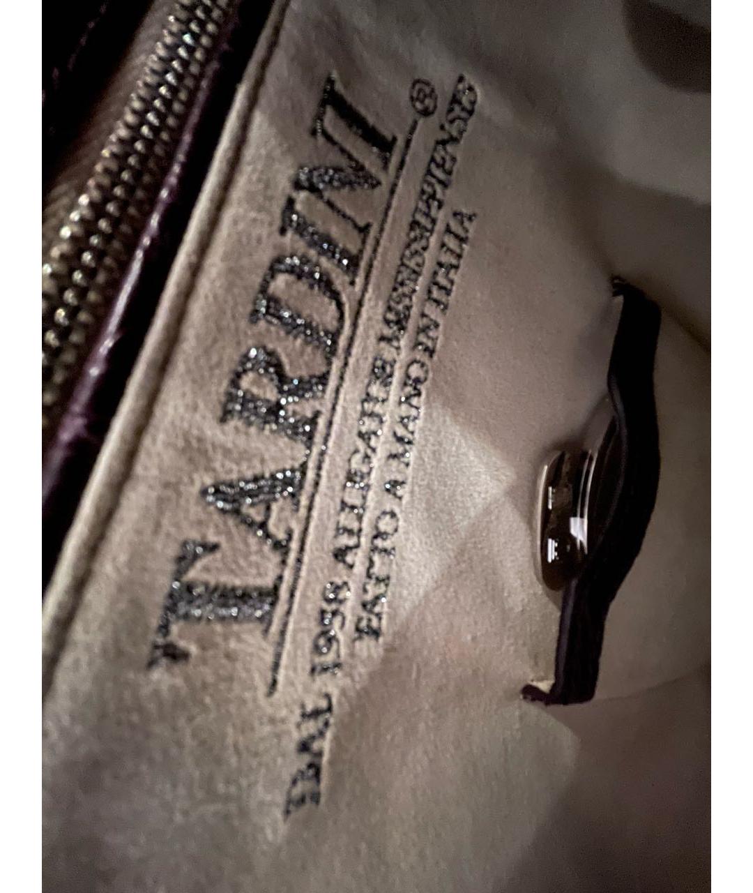 TARDINI Бордовая сумка с короткими ручками из экзотической кожи, фото 5