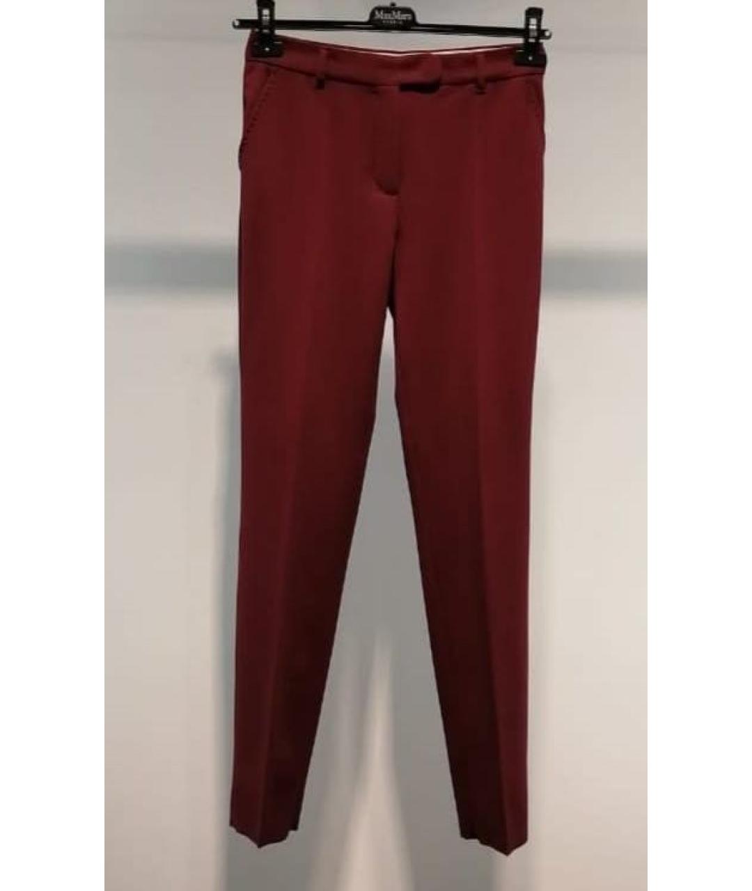 MAX MARA STUDIO Бордовые прямые брюки, фото 3