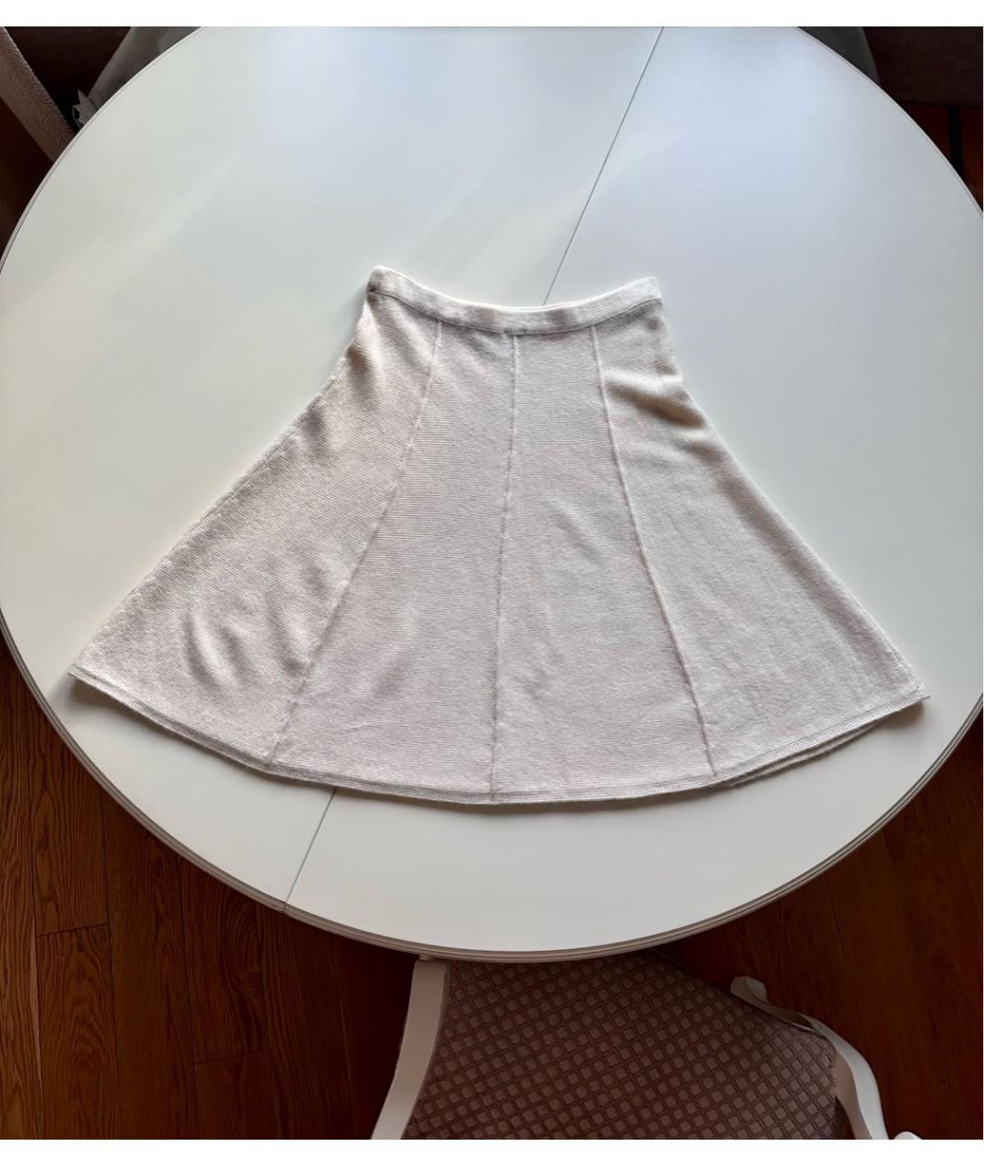 PINKO Белая шерстяная юбка мини, фото 5