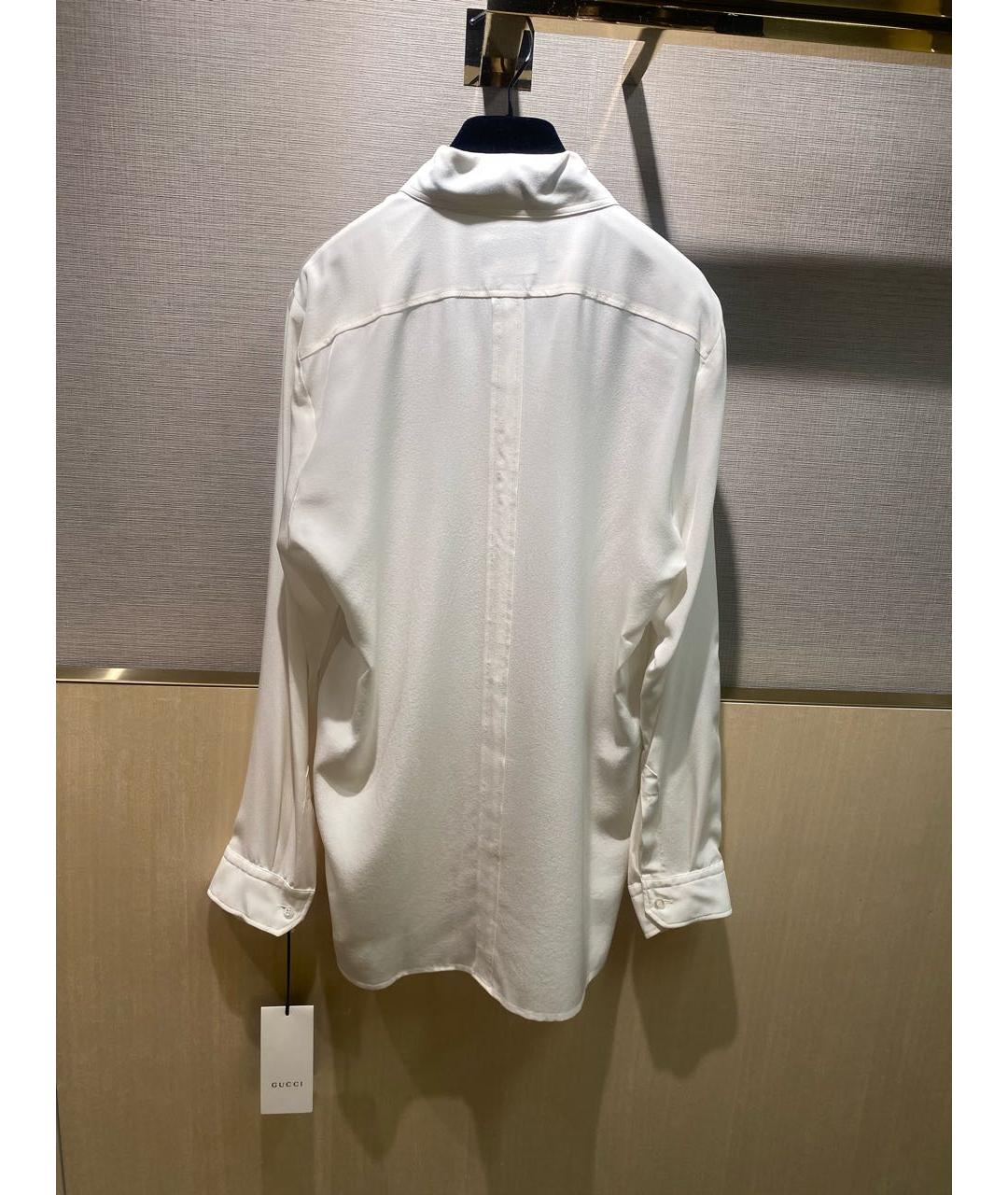GUCCI Белая шелковая блузы, фото 2