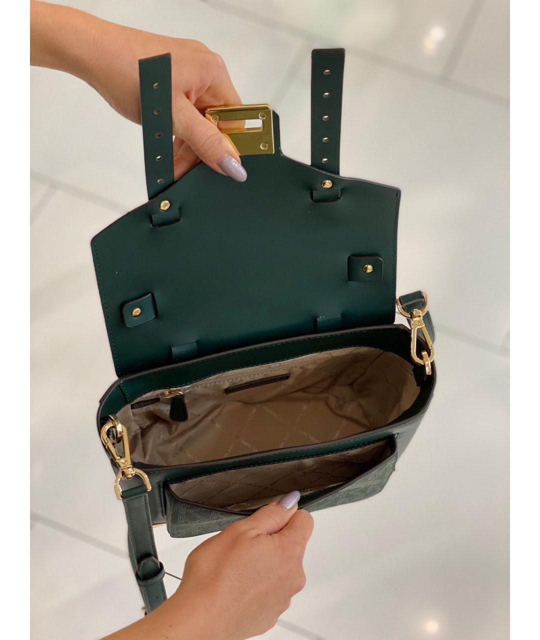 MICHAEL KORS Зеленая кожаная сумка через плечо, фото 5