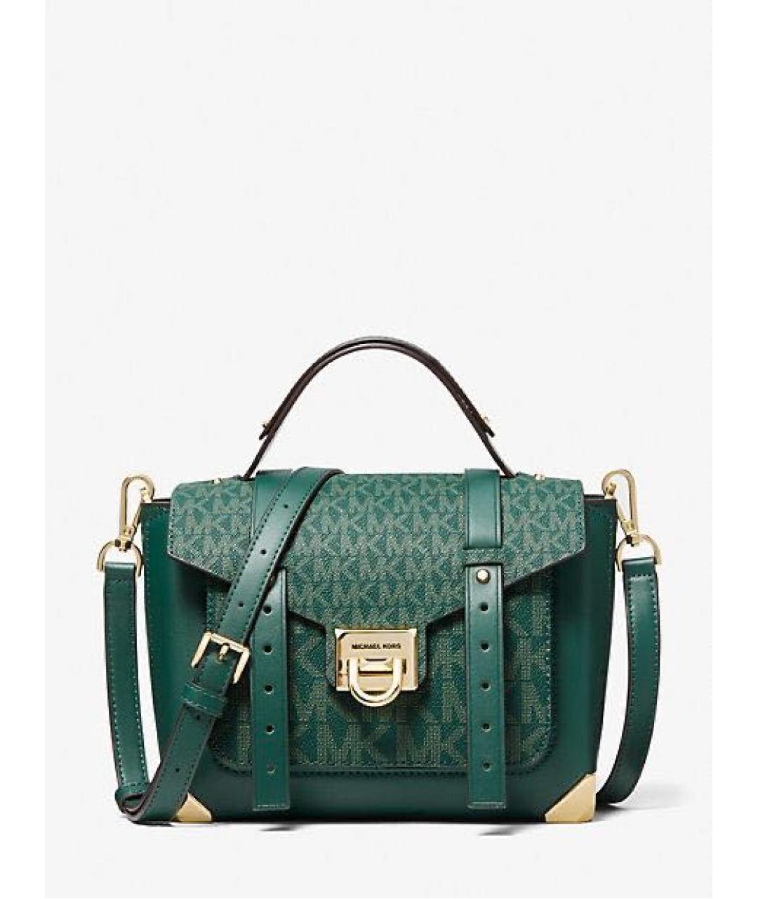 MICHAEL KORS Зеленая кожаная сумка через плечо, фото 6