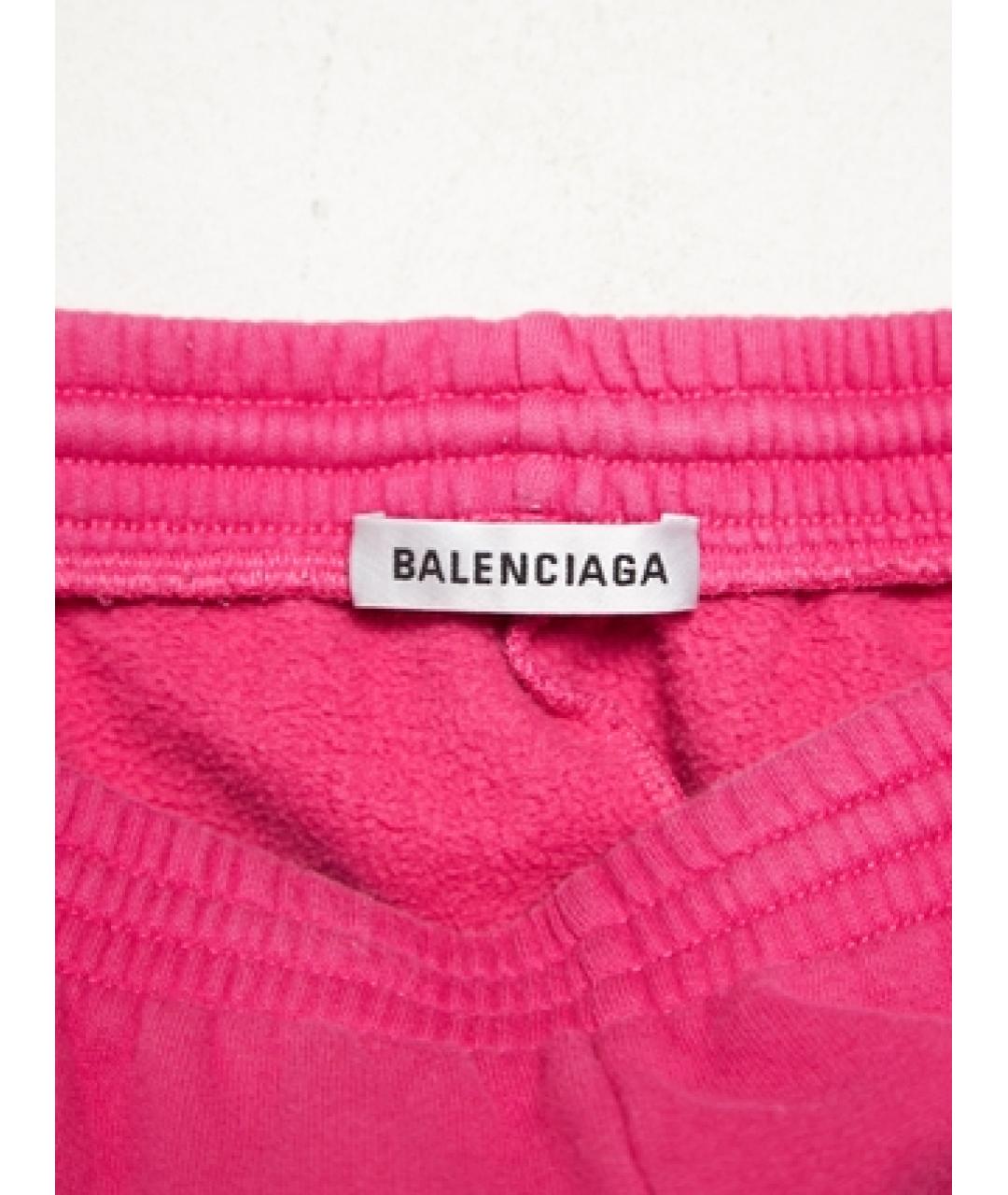 BALENCIAGA Розовые хлопковые спортивные брюки и шорты, фото 3