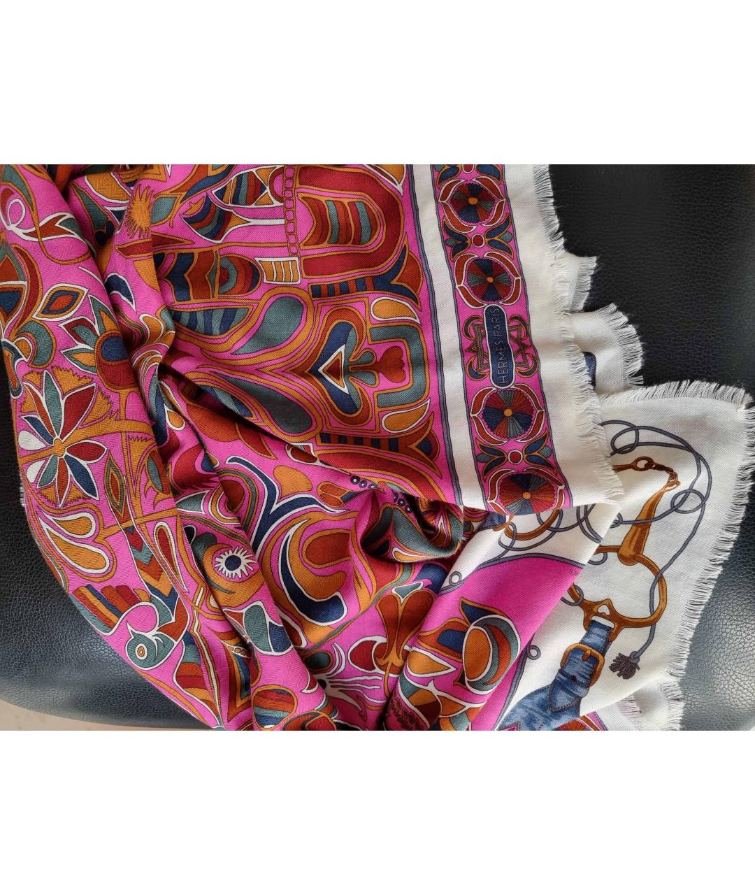 HERMES PRE-OWNED Бежевый кашемировый платок, фото 6
