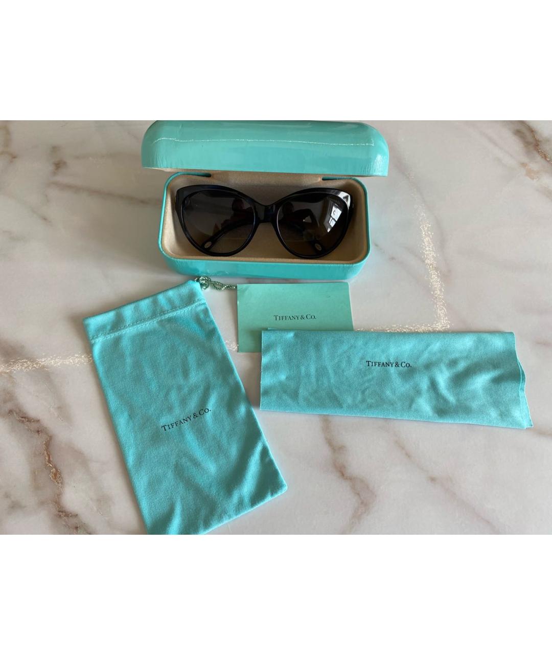 TIFFANY&CO Темно-синие пластиковые солнцезащитные очки, фото 4