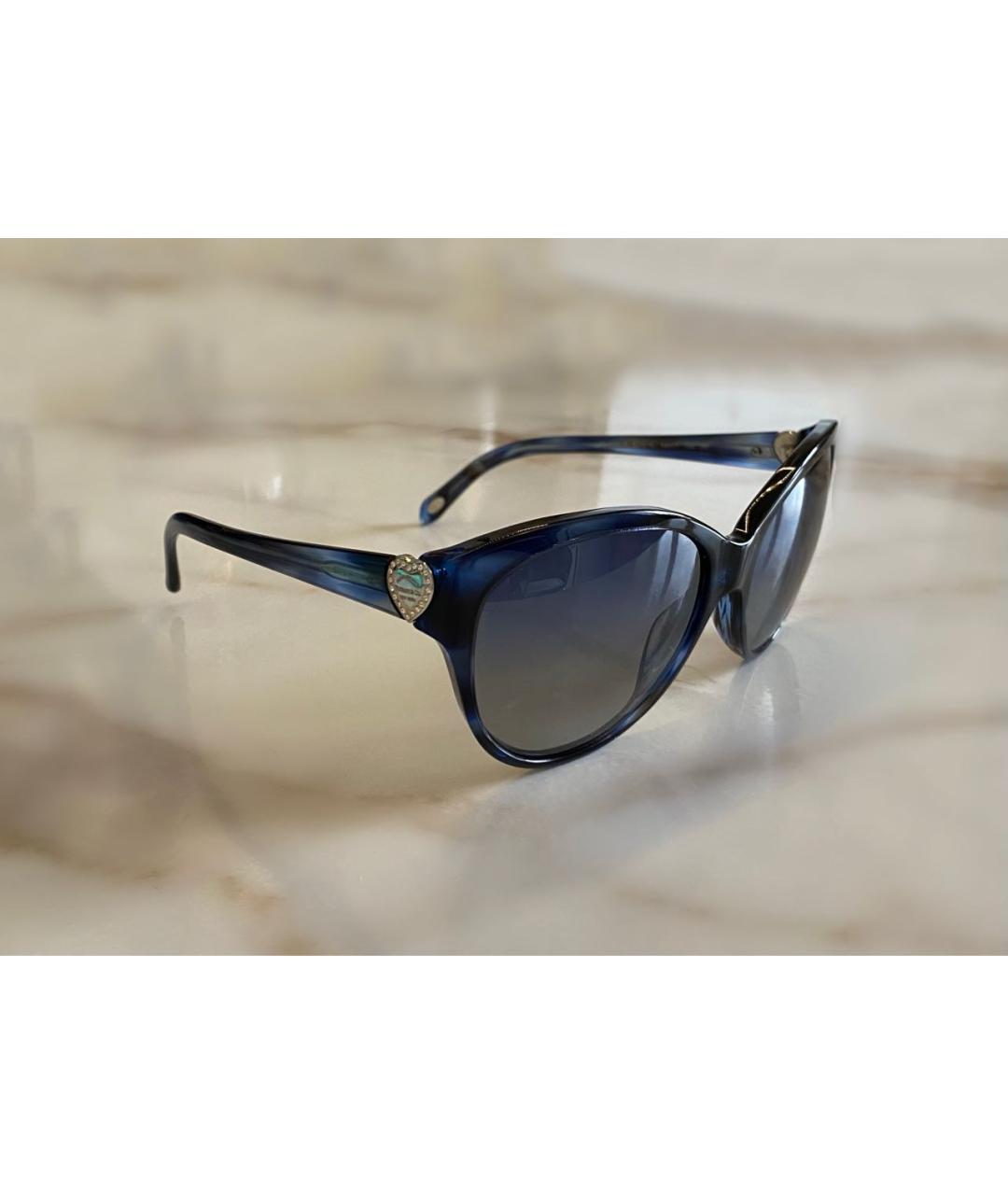 TIFFANY&CO Темно-синие пластиковые солнцезащитные очки, фото 2
