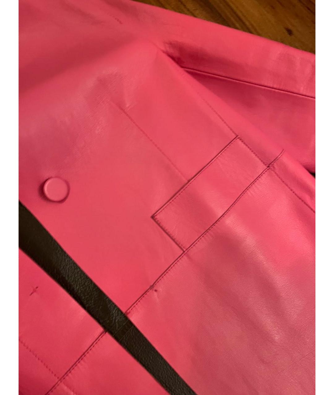 MARNI Розовый кожаный тренч/плащ, фото 5