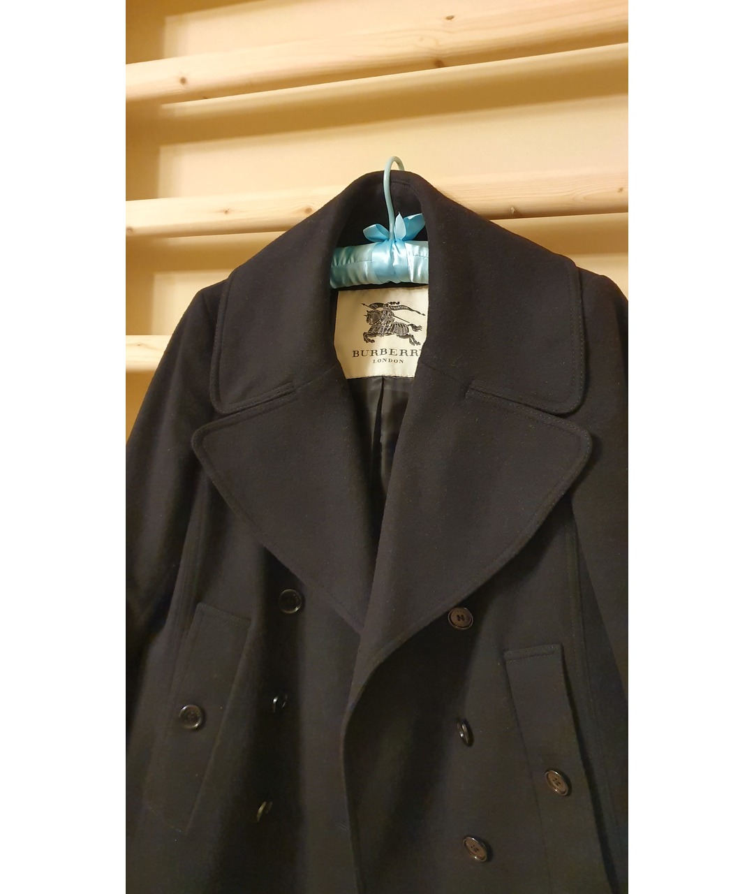 BURBERRY Черное шерстяное пальто, фото 3