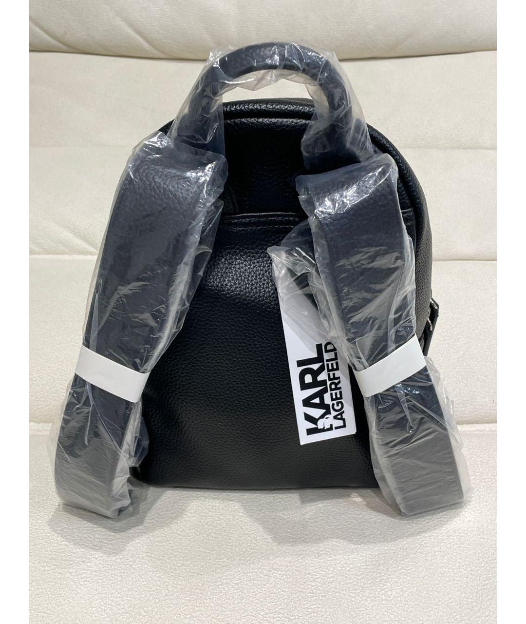 KARL LAGERFELD Черный кожаный рюкзак, фото 3