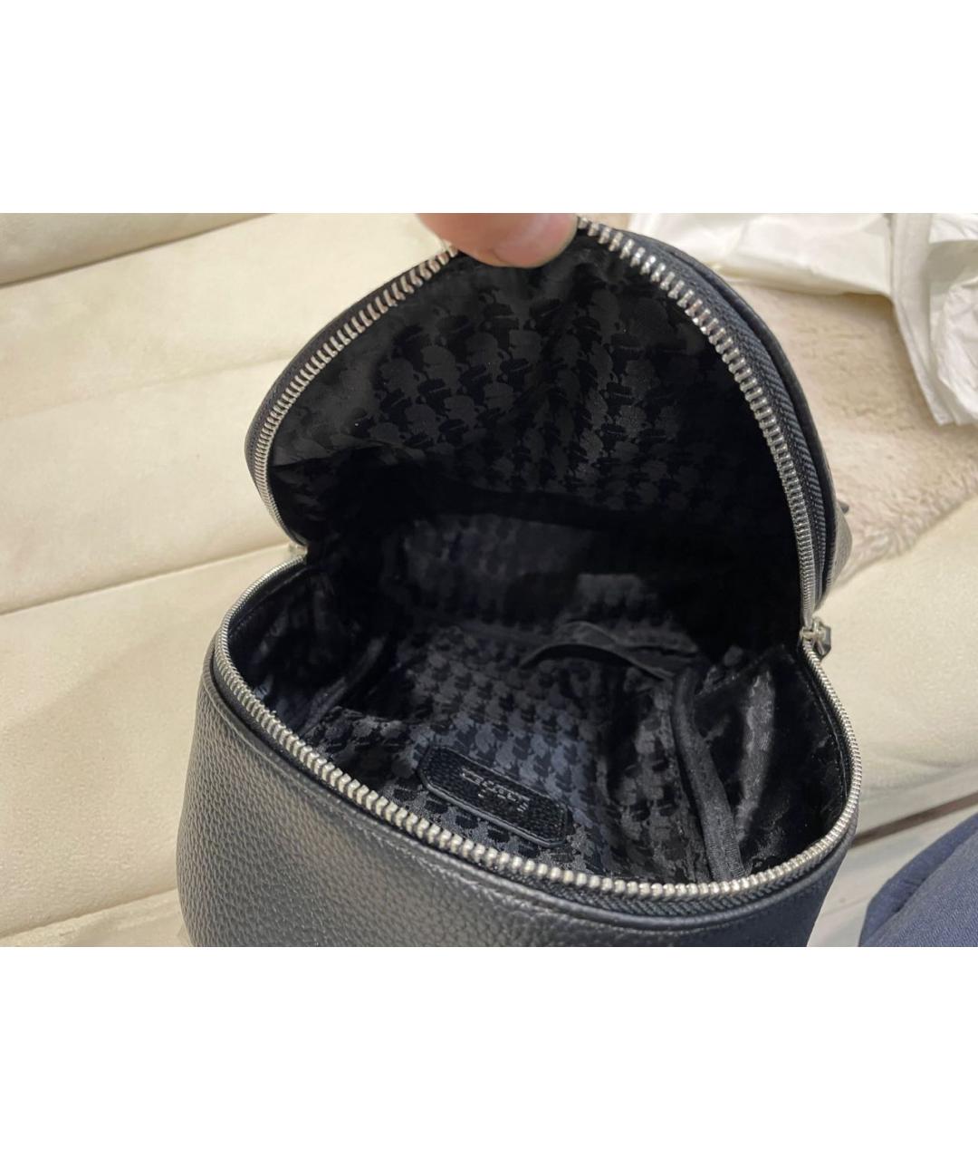 KARL LAGERFELD Черный кожаный рюкзак, фото 4