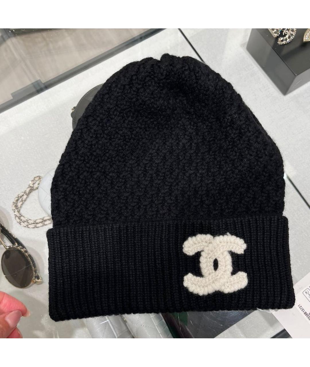 CHANEL Черная кашемировая шапка, фото 2