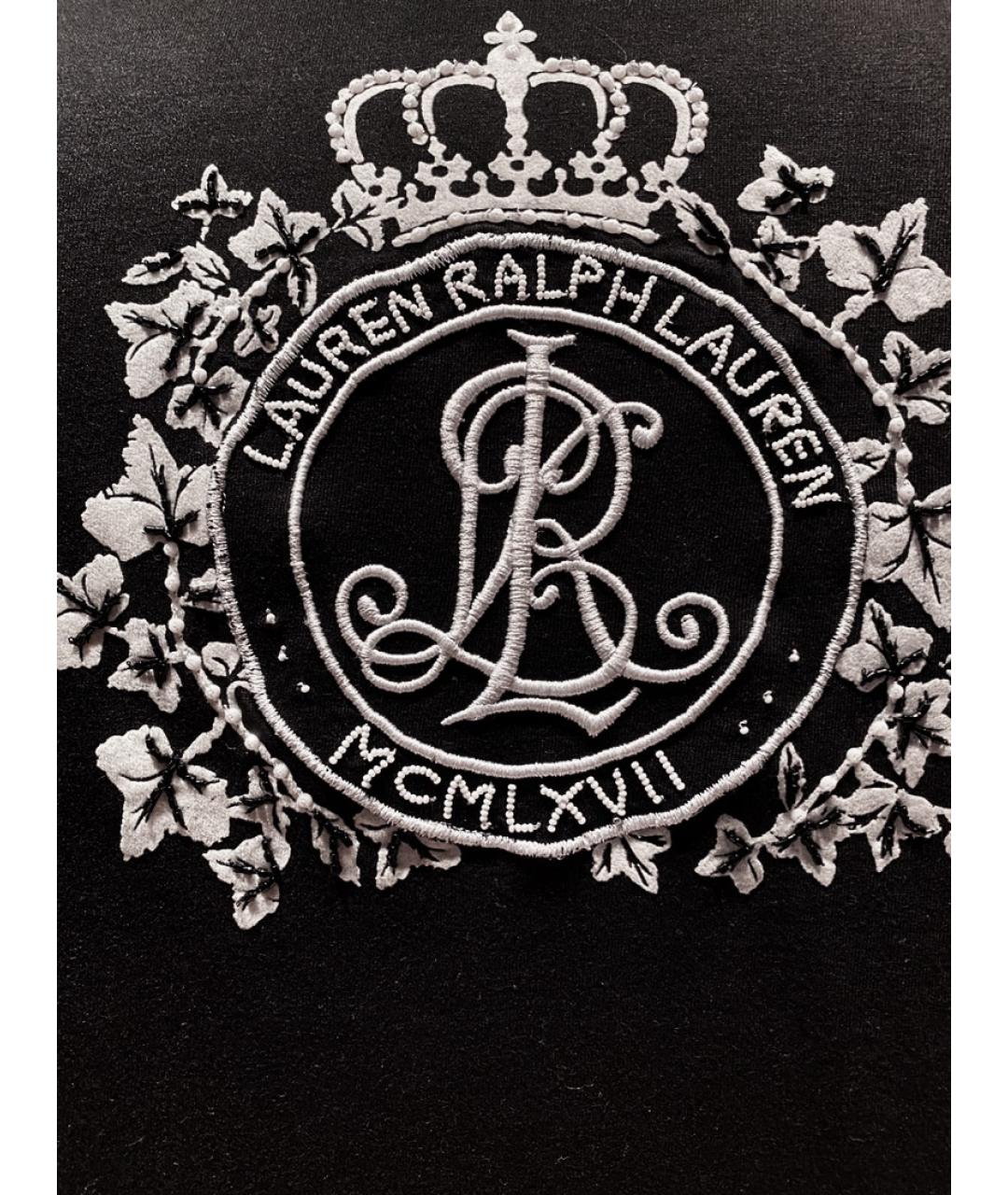 RALPH LAUREN Черная хлопковая футболка, фото 2