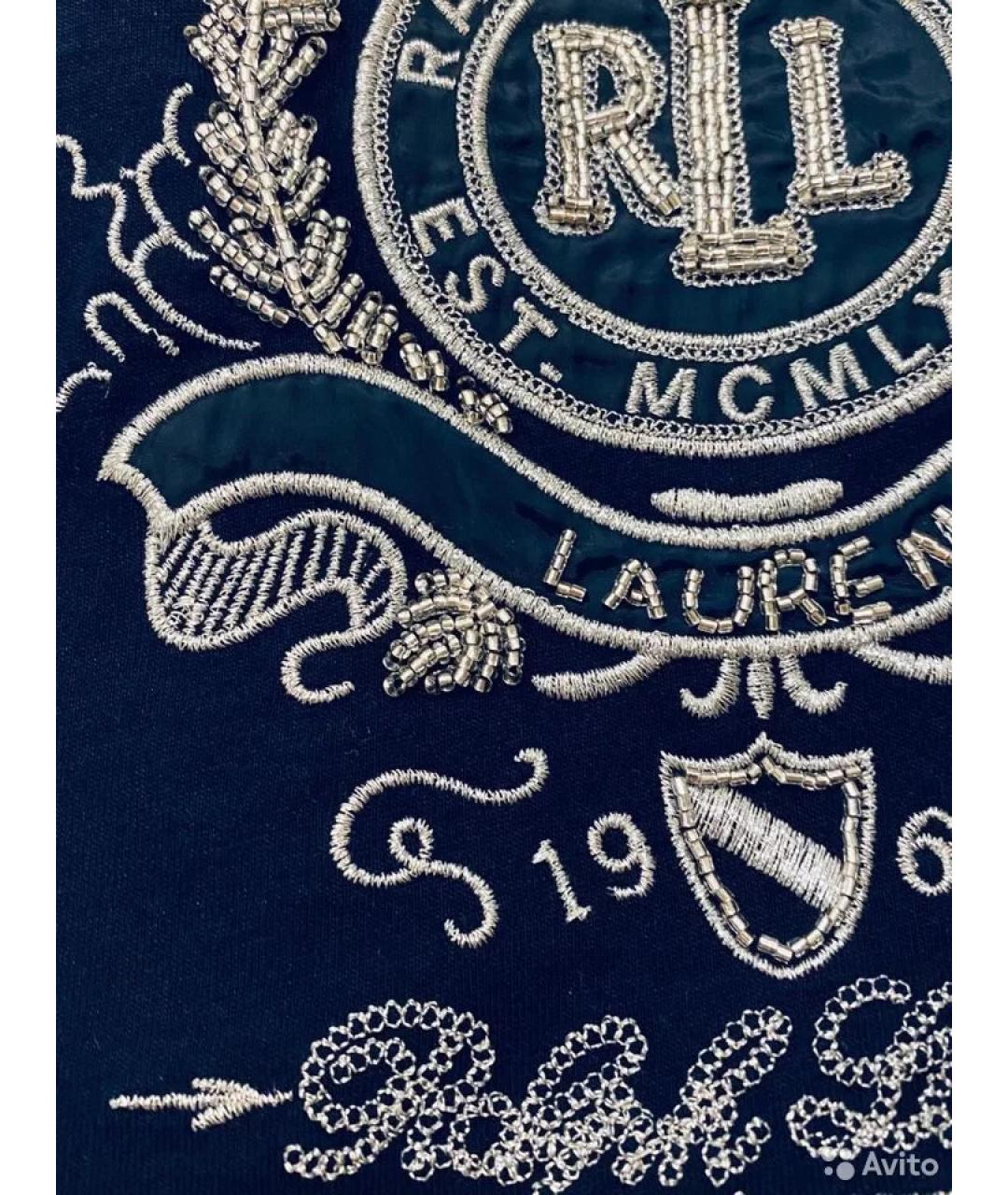 RALPH LAUREN Темно-синяя хлопковая футболка, фото 3