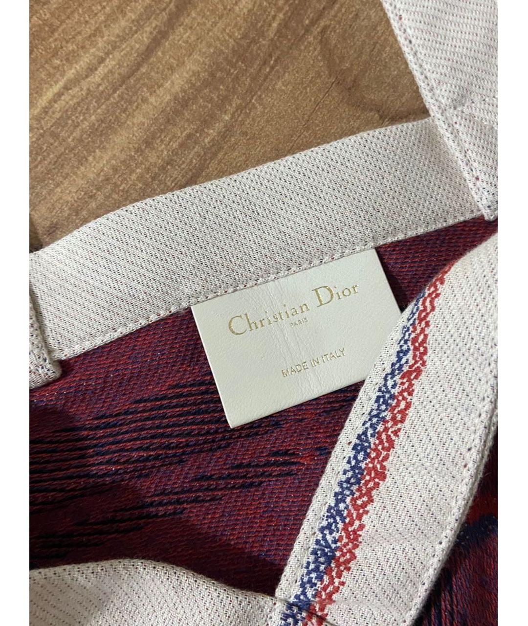CHRISTIAN DIOR Бежевая хлопковая пляжная сумка, фото 4