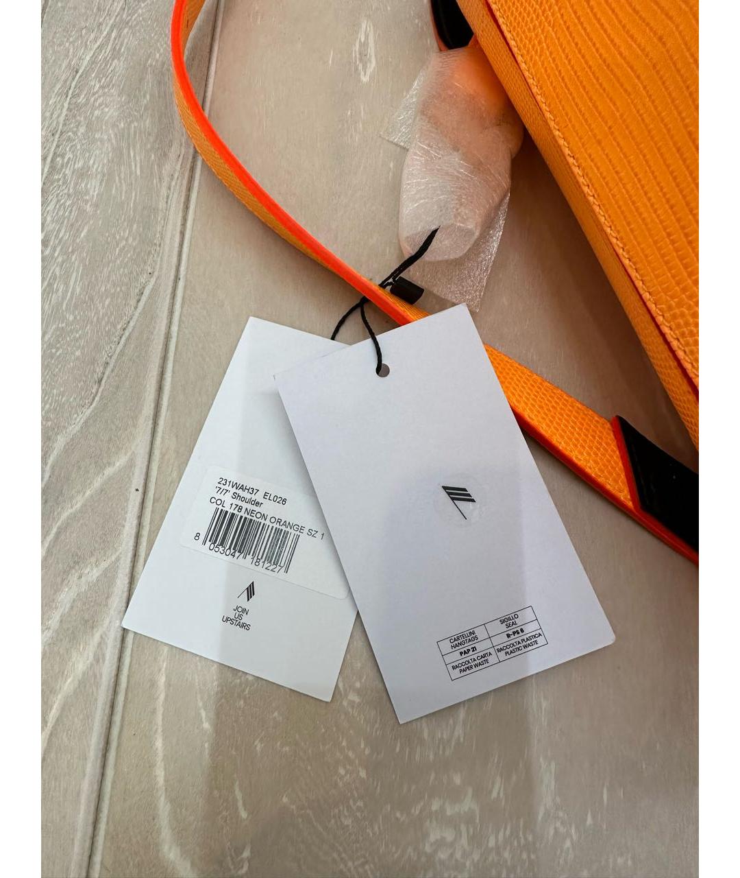 THE ATTICO Оранжевая кожаная сумка с короткими ручками, фото 6