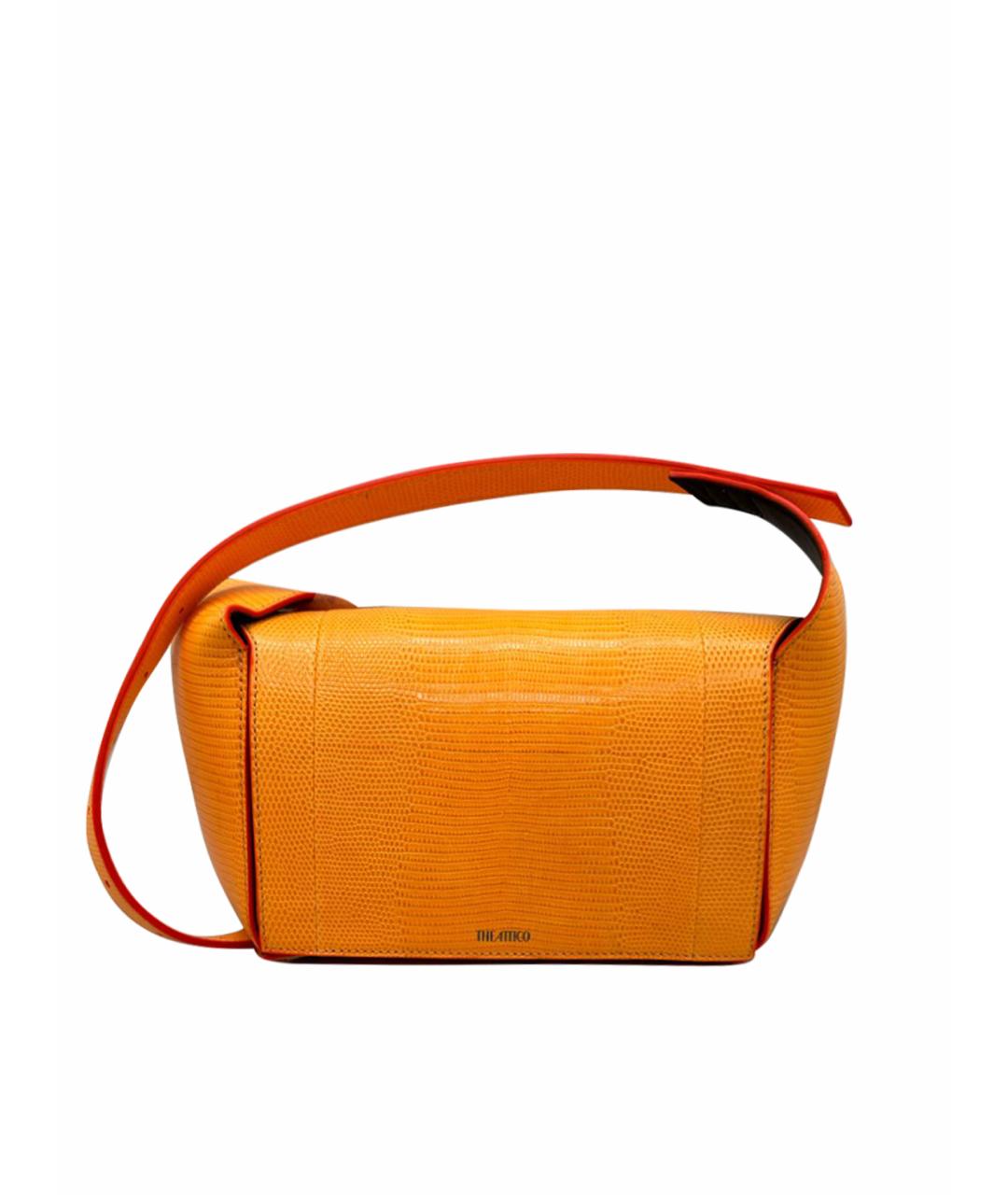 THE ATTICO Оранжевая кожаная сумка с короткими ручками, фото 1