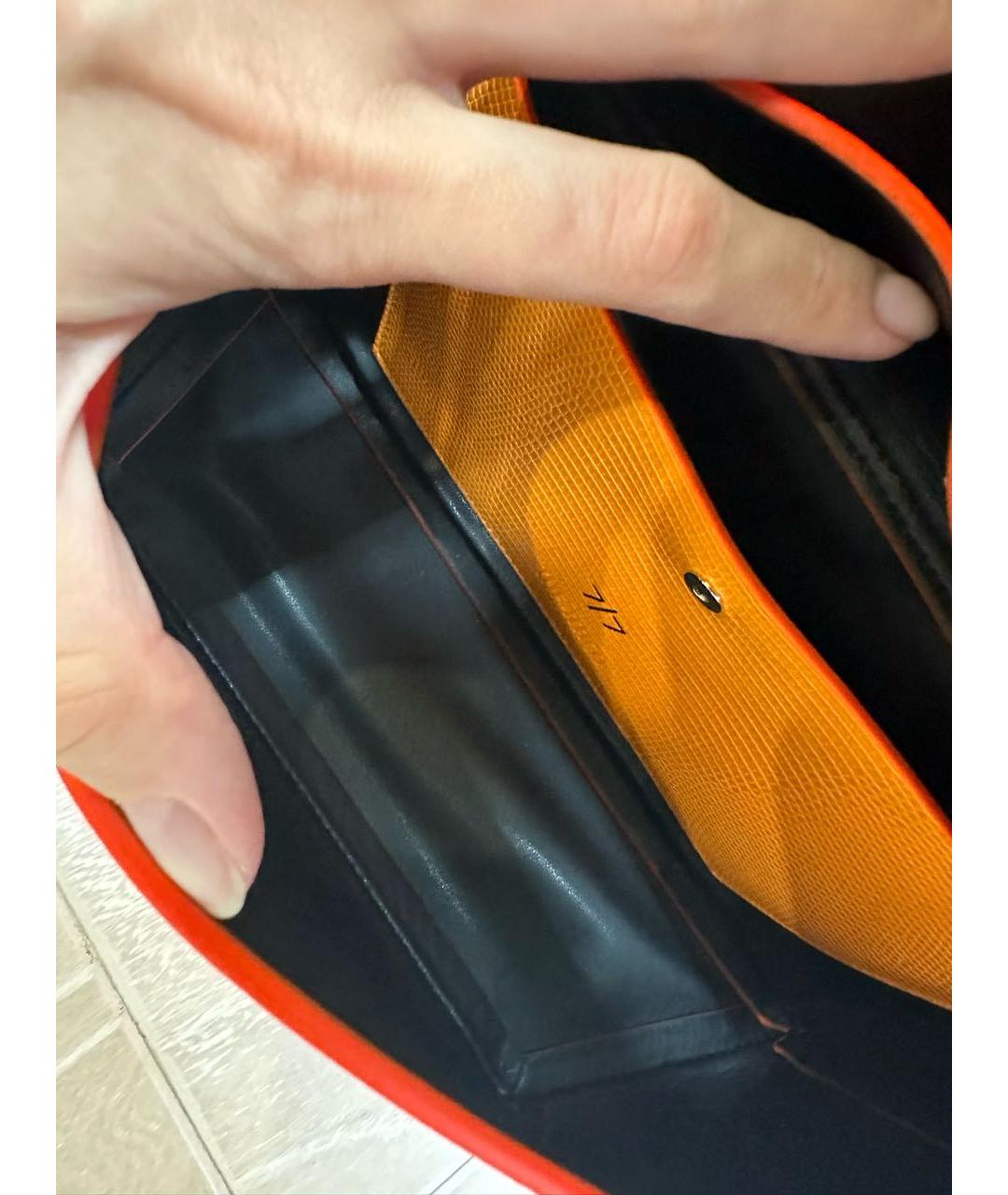 THE ATTICO Оранжевая кожаная сумка с короткими ручками, фото 5
