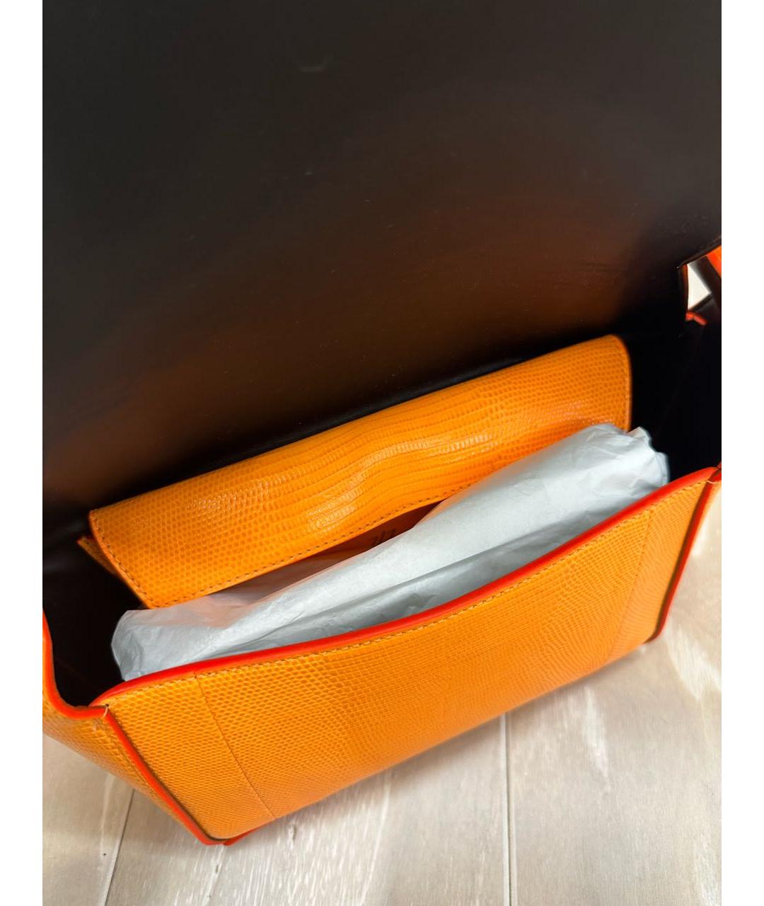 THE ATTICO Оранжевая кожаная сумка с короткими ручками, фото 4