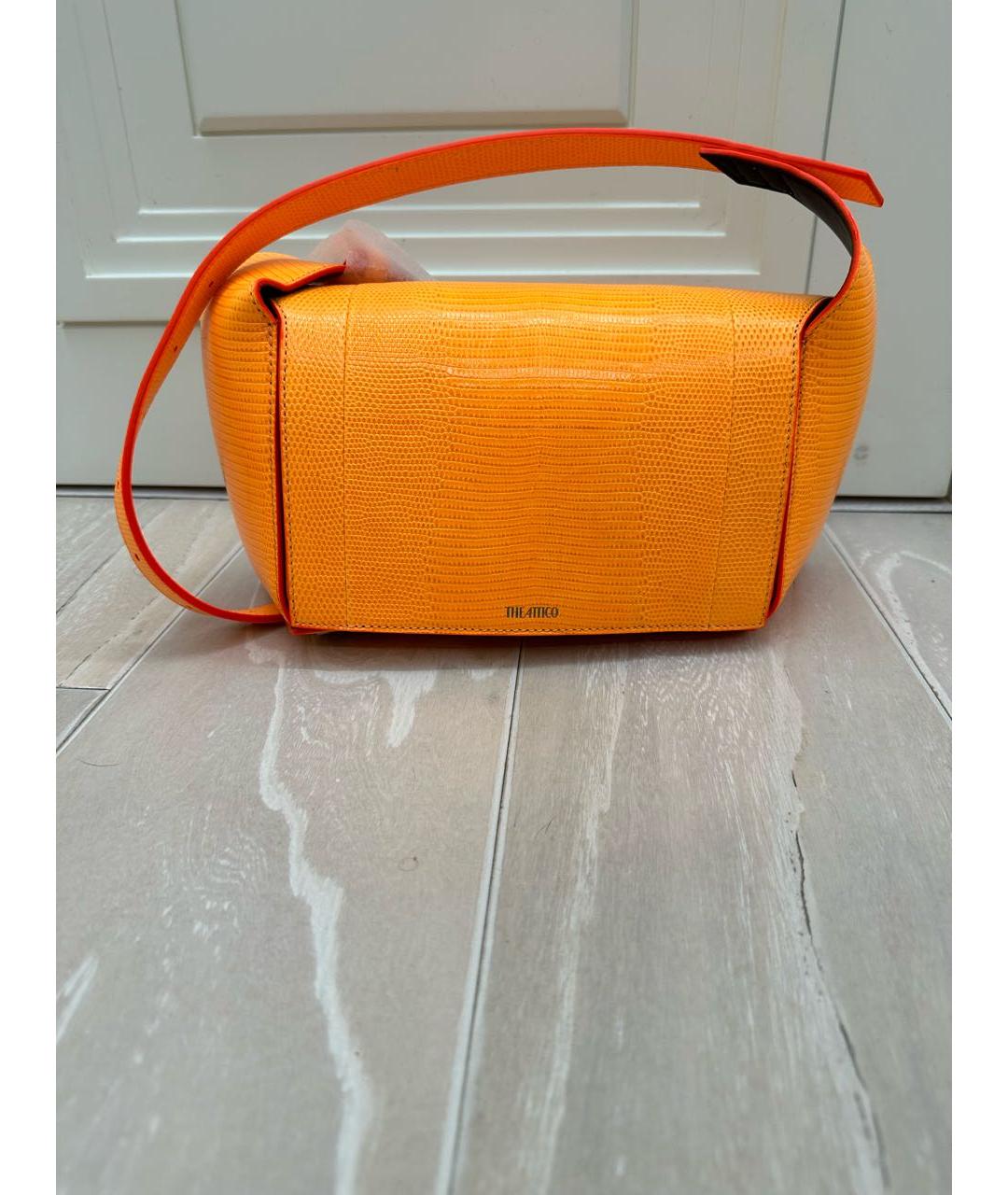 THE ATTICO Оранжевая кожаная сумка с короткими ручками, фото 7