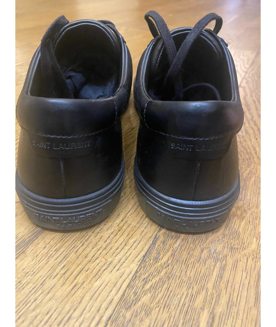 SAINT LAURENT Черные кожаные кроссовки, фото 4