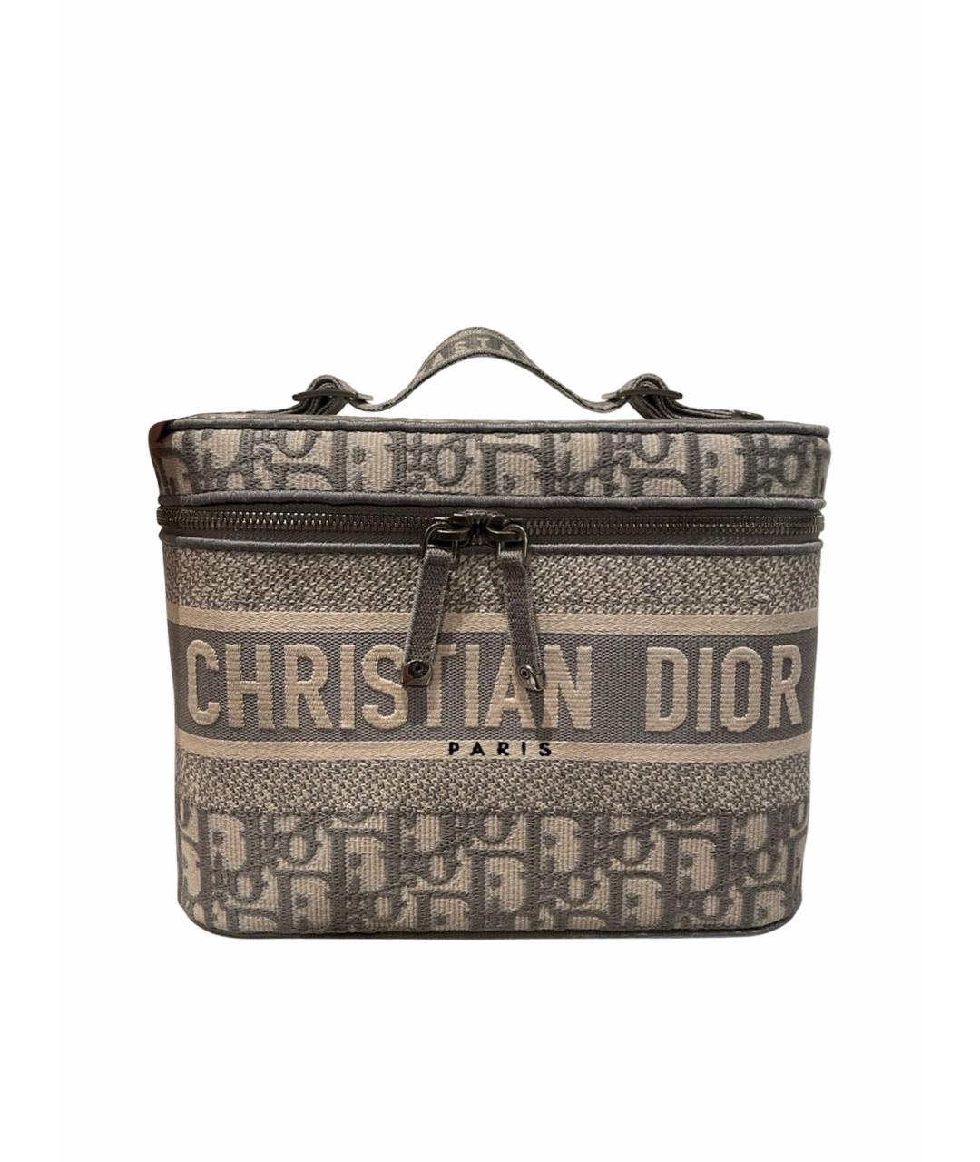 CHRISTIAN DIOR PRE-OWNED Серая тканевая сумка с короткими ручками, фото 1